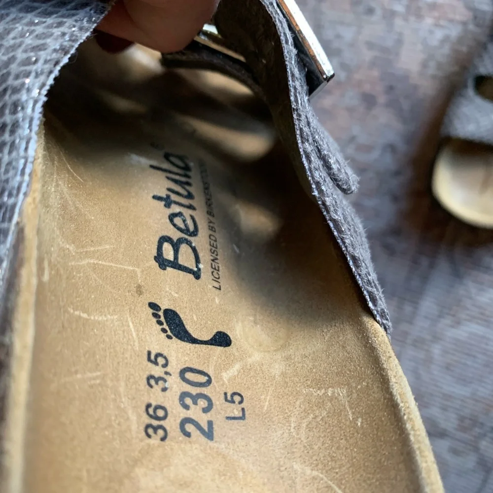 Birkenstock Betula 230 Sandals Slides Gold Buckle Summer Shoes Women Size 5.5 - Picture 5 of 7